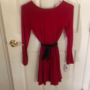 Ralph Lauren red dress w ribbon tie